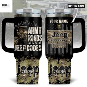 Personalized Jeep Codes Tumbler With Handle And Straw