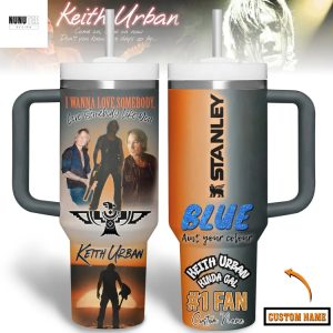 Personalized Keith Urban Blue Aint Your Color Tumbler With Handle And Straw