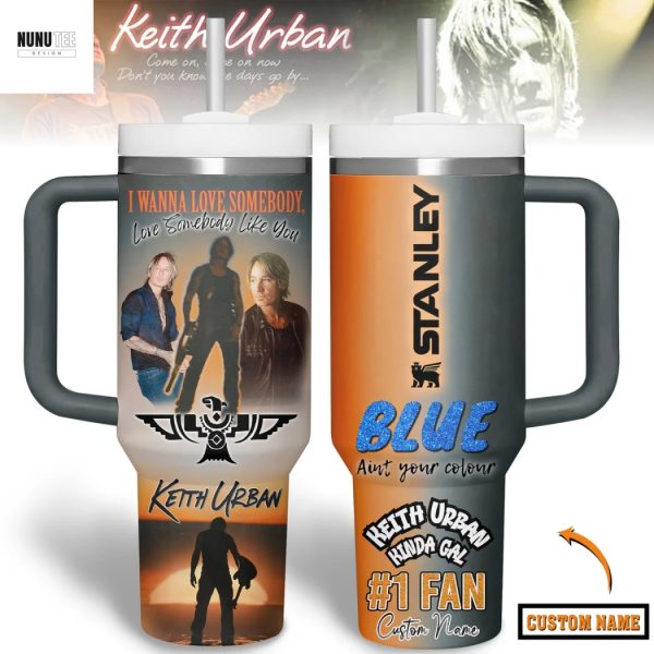 Personalized Keith Urban Blue Aint Your Color Tumbler With Handle And Straw