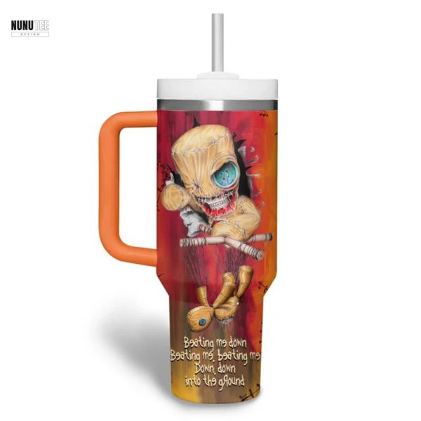 Personalized Korn Beating Me Down Into The Ground Tumbler With Handle And Straw