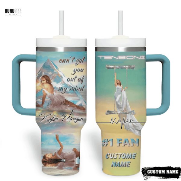 Personalized Kylie Minogue Cant Get You Out Of My Mind Tumbler With Handle And Straw