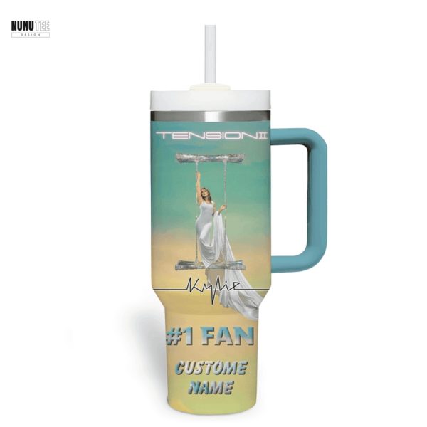 Personalized Kylie Minogue Cant Get You Out Of My Mind Tumbler With Handle And Straw