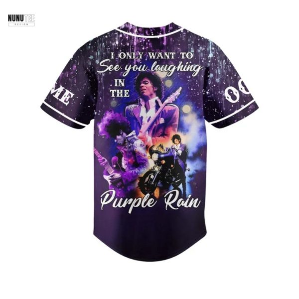 Personalized Prince I Only Want To See You Laughing In The Purple Rain Baseball Jersey