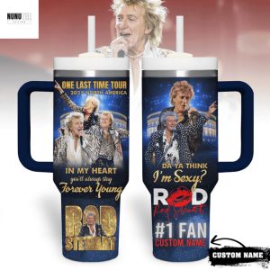 Personalized Rod Stewart One Last Time Tour 2025 North America Tumbler With Handle And Straw