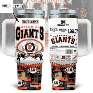 Personalized San Francisco Giants Where Legends Are Made Tumbler With Handle And Straw