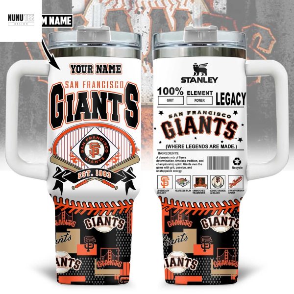 Personalized San Francisco Giants Where Legends Are Made Tumbler With Handle And Straw