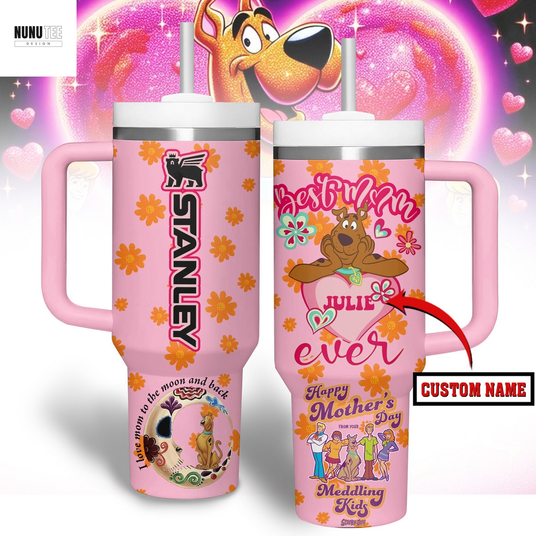 Personalized Scooby-Doo Best Mom Ever Happy Mother Day Tumbler With Handle And Straw Personalized Scooby-Doo Best Mom Ever Happy Mother Day Tumbler With Handle And Straw