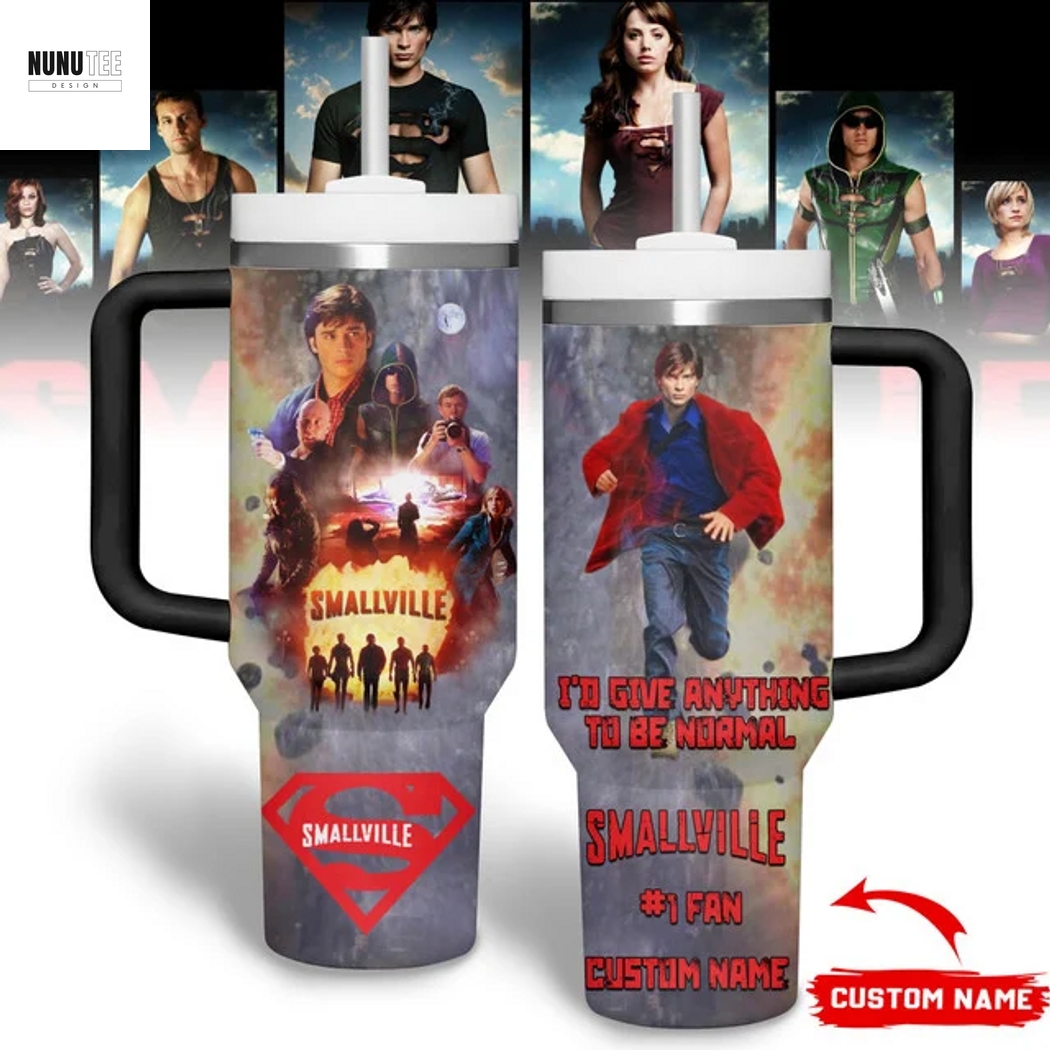 Personalized Smallville I D Give Anything To Be Normal Tumbler With Handle And Straw Personalized Smallville I D Give Anything To Be Normal Tumbler With Handle And Straw