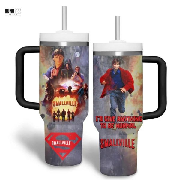 Personalized Smallville I D Give Anything To Be Normal Tumbler With Handle And Straw