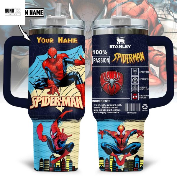 Personalized Spider-Man Tumbler With Handle And Straw
