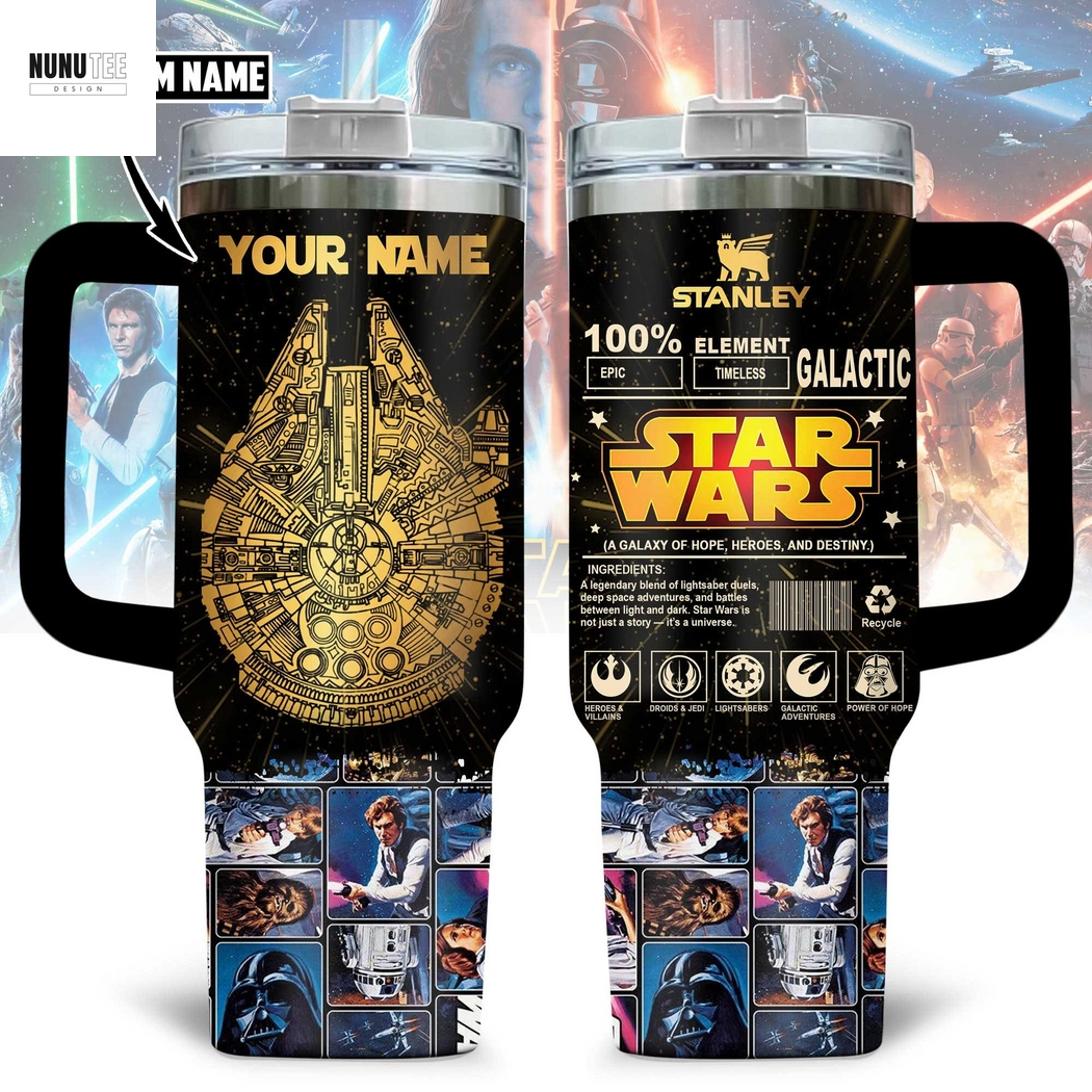 Personalized Star Wars Tumbler With Handle And Straw Personalized Star Wars Tumbler With Handle And Straw