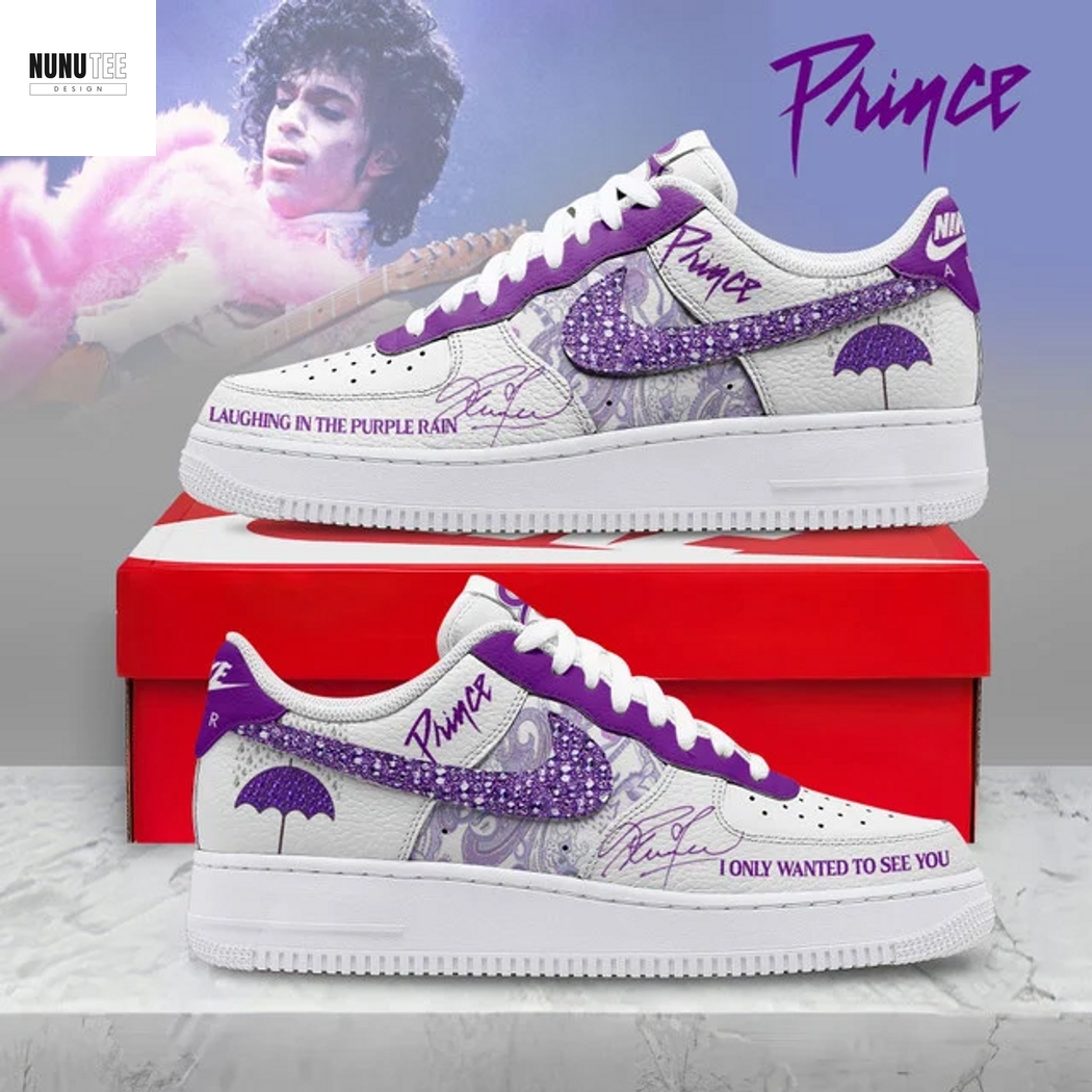 Prince I Only Wanted To See You Laughing In The Purple Rain Signature Air Force 1 Shoes Prince I Only Wanted To See You Laughing In The Purple Rain Signature Air Force 1 Shoes