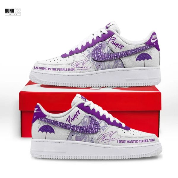 Prince I Only Wanted To See You Laughing In The Purple Rain Signature Air Force 1 Shoes