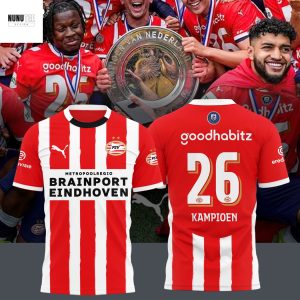 PSV Eindhoven F.C 26 Kampioen Eredivisie Cup Champions 2025 3D T-Shirt