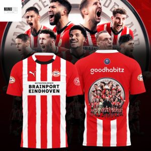 PSV Eindhoven F.C  Eredivisie Cup Champions 2025 3D T-Shirt
