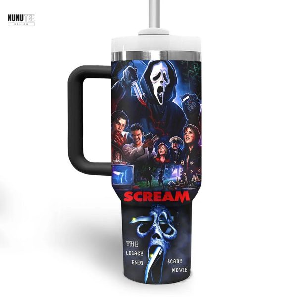 Scream The Legacy Ends Scary Movie Tumbler With Handle And Straw