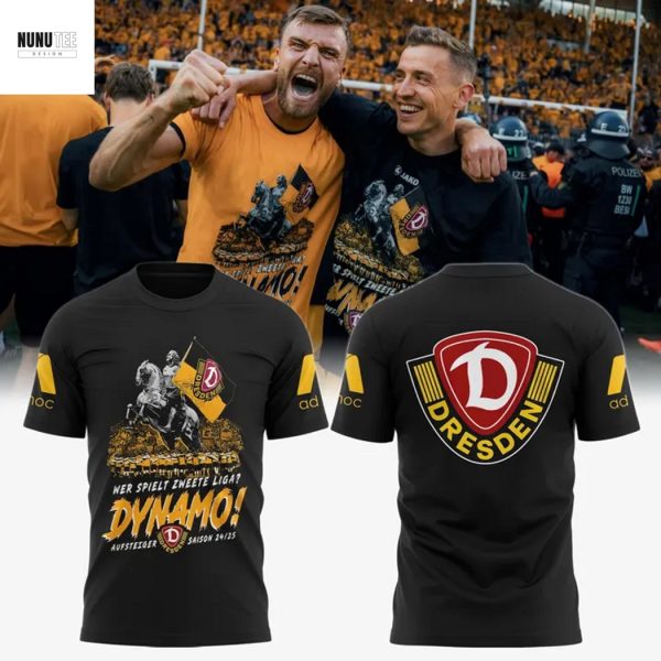 SG Dynamo Dresden Aufsteiger Saison 2024-2025 3D T-Shirt – Black