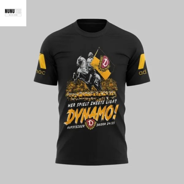 SG Dynamo Dresden Aufsteiger Saison 2024-2025 3D T-Shirt – Black