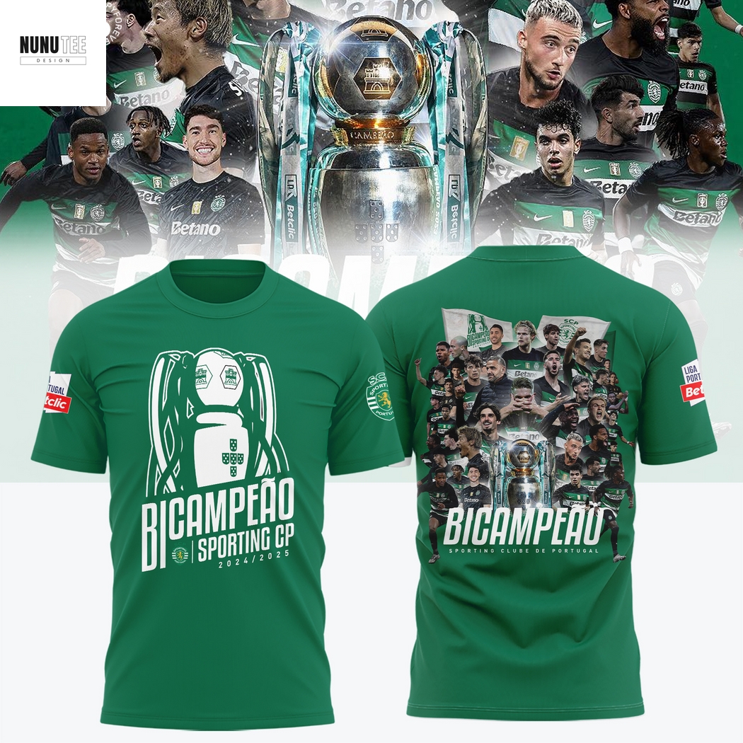 Sporting Clube De Portugal 2025 Champions 3D T-Shirt Sporting Clube De Portugal 2025 Champions 3D T-Shirt