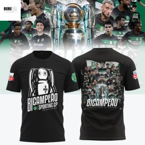 Sporting Clube De Portugal 2025 Champions 3D T-Shirt – Black
