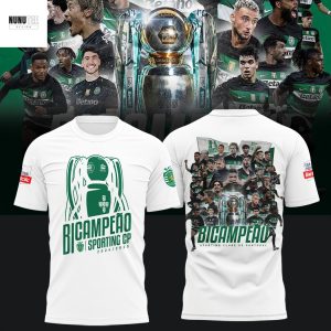 Sporting Clube De Portugal 2025 Champions 3D T-Shirt – White