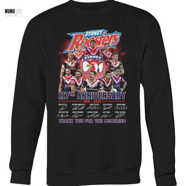 Sydney Roosters 117th Anniversary 1908-2025 Signature Thank You For The Memories Unisex T-Shirt