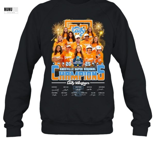 Tennessee Lady Volunteers Softball 2025 Knoxville Super Regional Champions Signature Unisex T-Shirt