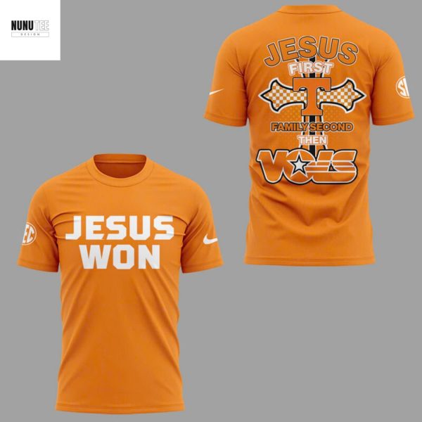 Tennessee Volunteers Baseball Jesus Won 2025 Jesus First Family Second Then Vols 3D T-Shirt
