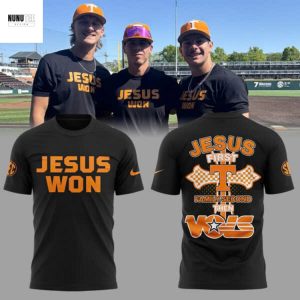 Tennessee Volunteers Baseball Jesus Won 2025 Jesus First Family Second Then Vols 3D T-Shirt – Black