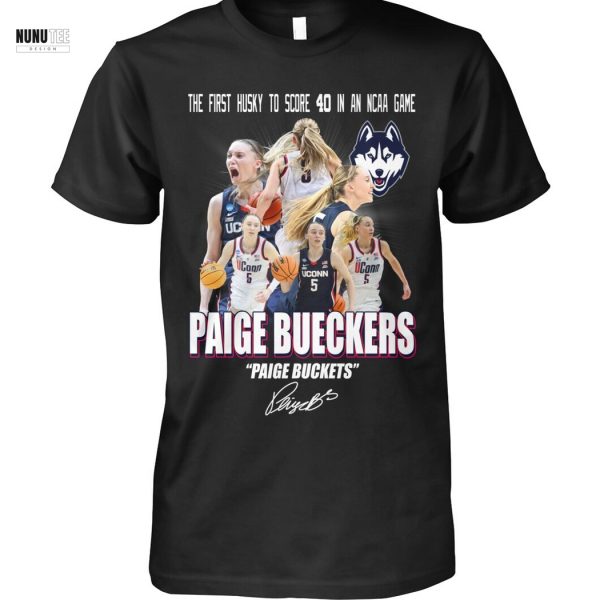 The First Huskt To Score 40 In An NCAA Game Paige Bueckers Signature Unisex T-Shirt
