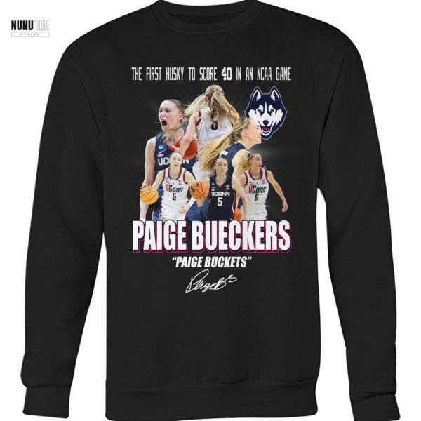 The First Huskt To Score 40 In An NCAA Game Paige Bueckers Signature Unisex T-Shirt