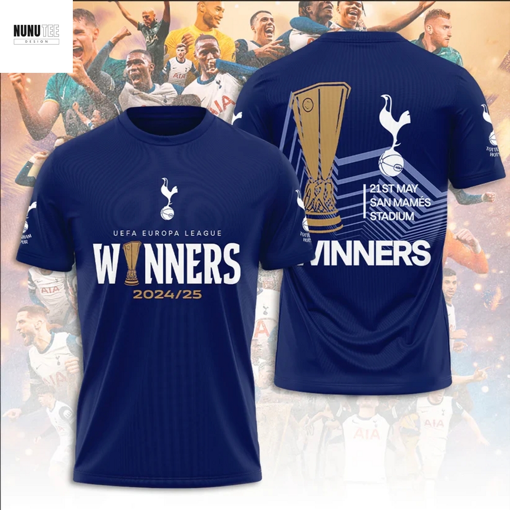 Tottenham Hotspur - UEFA Europa League Champions 2024-2025 3D T-Shirt Tottenham Hotspur - UEFA Europa League Champions 2024-2025 3D T-Shirt