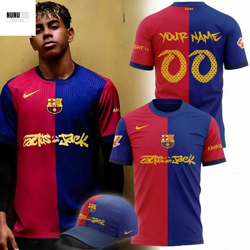 Travis Scott Brings Cactus Jack With FC Barcelona 3D T-Shirt Travis Scott Brings Cactus Jack With FC Barcelona 3D T-Shirt