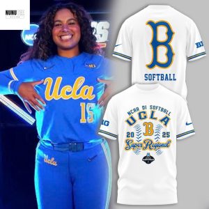 UCLA Bruins NCAA DI Softball 2025 Super Regional 3D T-Shirt – White