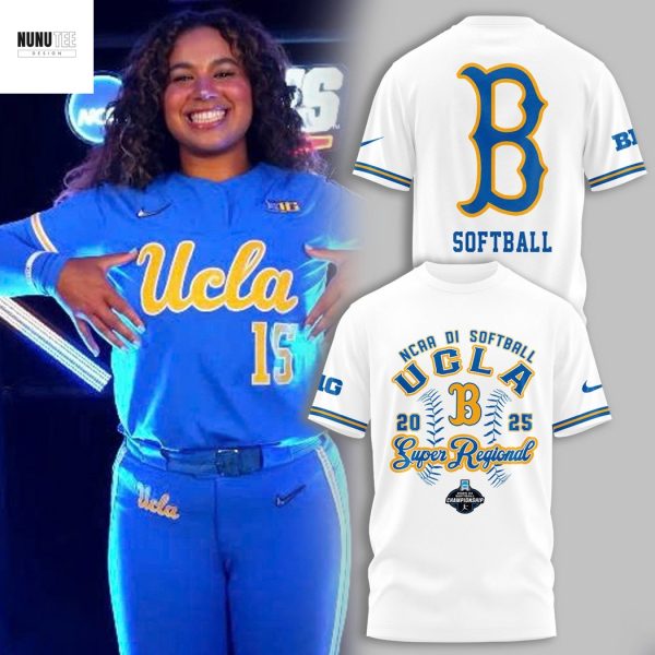 UCLA Bruins NCAA DI Softball 2025 Super Regional 3D T-Shirt – White