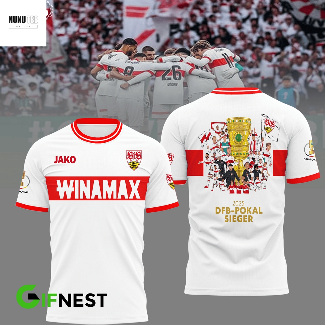 VfB Stuttgart 2025 Dfb-Pokal Sieger 3D T-Shirt VfB Stuttgart 2025 Dfb-Pokal Sieger 3D T-Shirt