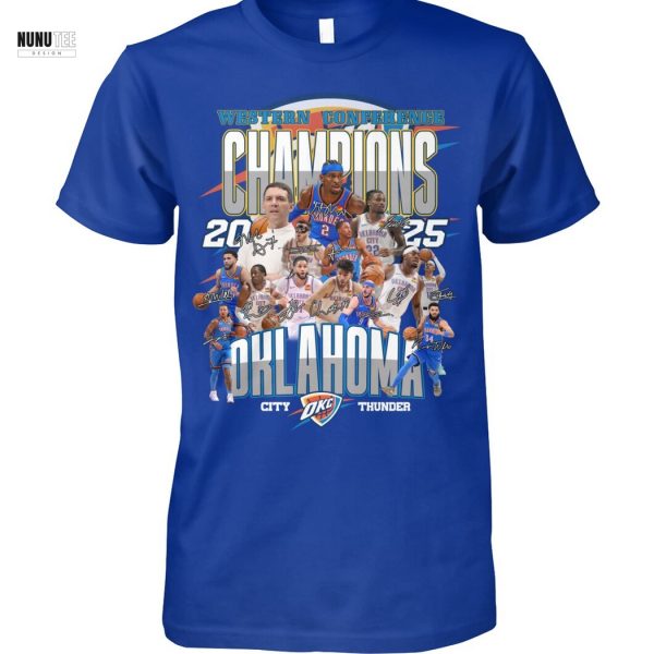 Western Conference Champions 2025 Oklahoma City Thunder Signature Unisex T-Shirt
