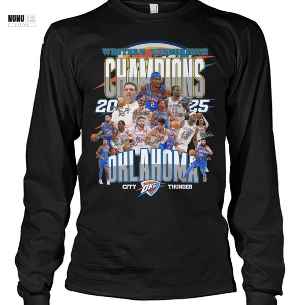 Western Conference Champions 2025 Oklahoma City Thunder Signature Unisex T-Shirt