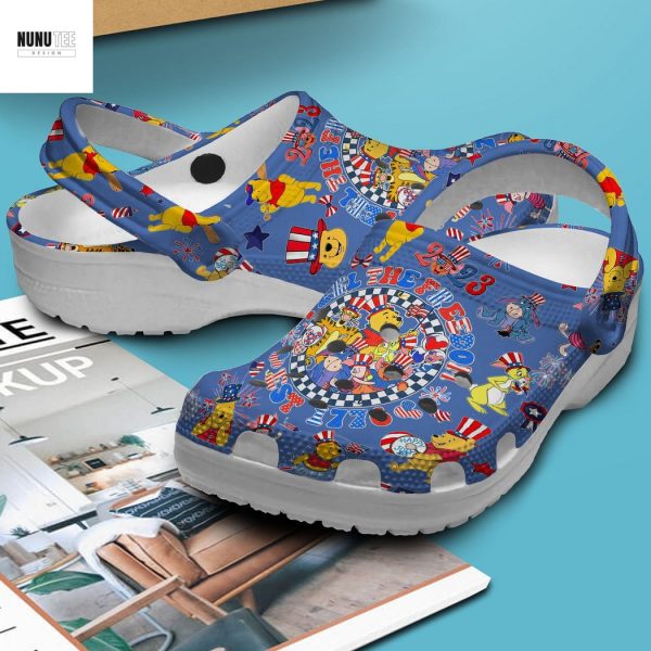 Winnie The Pooh Feel The Freedom Est 1776 Crocs