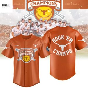 2025 NCAA Division Softball National Champions Texas Longhorns Hook Em Baseball Jersey