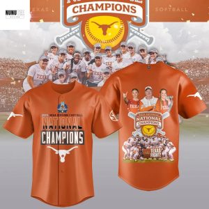 2025 NCAA Division Softball National Champions Texas Longhorns Texas Fight Baseball Jersey – Orange