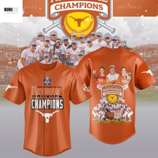 2025 NCAA Division Softball National Champions Texas Longhorns Texas Fight Baseball Jersey – Orange