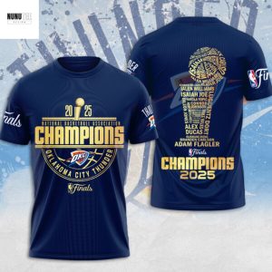 2025 Oklahoma City Thunder NBA Champions 3D T-Shirt