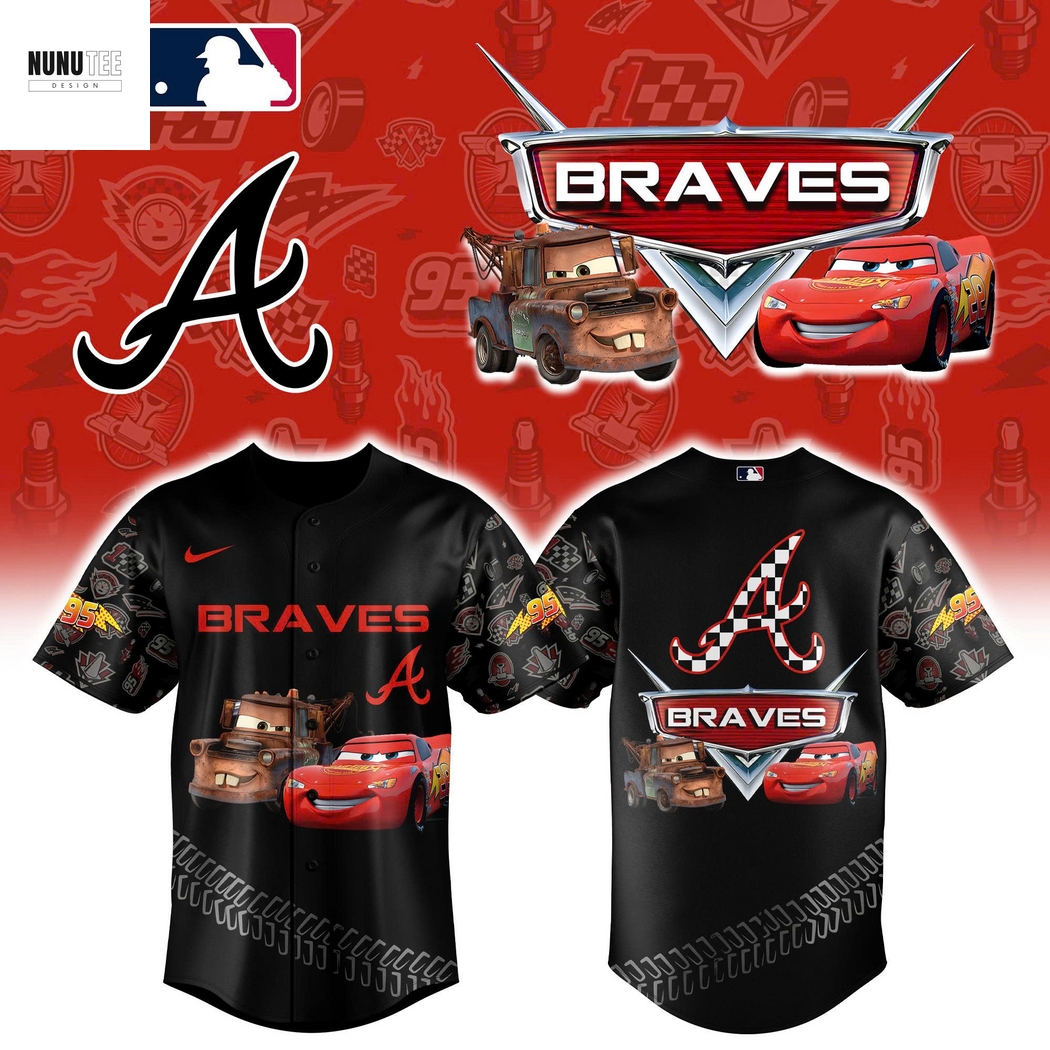 Atlanta Braves Lightning McQueen Baseball Jersey Atlanta Braves Lightning McQueen Baseball Jersey