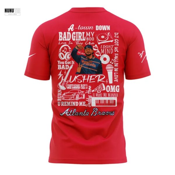 Atlanta Braves x Usher Night 2025 3D T-Shirt – Red