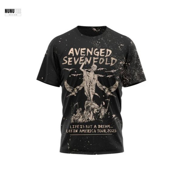 Avenged Sevenfold.life Is But A Dream Latin America Tour 2025 3D T-Shirt