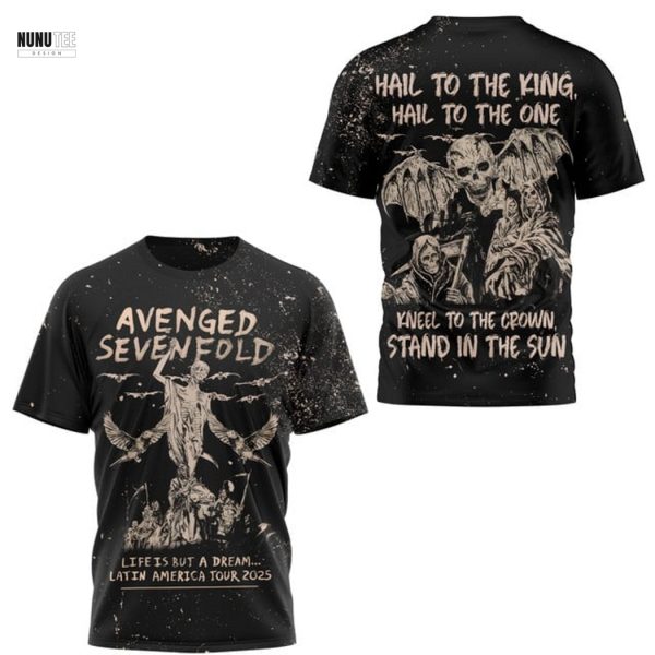 Avenged Sevenfold.life Is But A Dream Latin America Tour 2025 3D T-Shirt