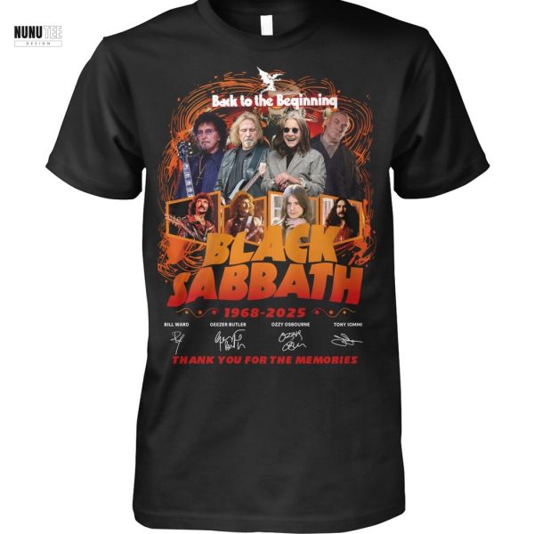 Black Sabbath Back To The Beginning 1968-2025 Signature Thank You For The Memories Unisex T-Shirt
