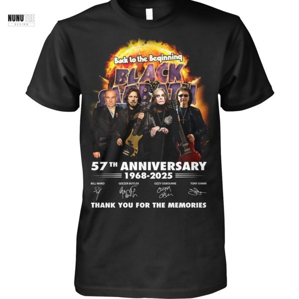 Black Sabbath Back To The Beginning 57th Anniversary 1968-2025 Signature Thank You For The Memories Unisex T-Shirt