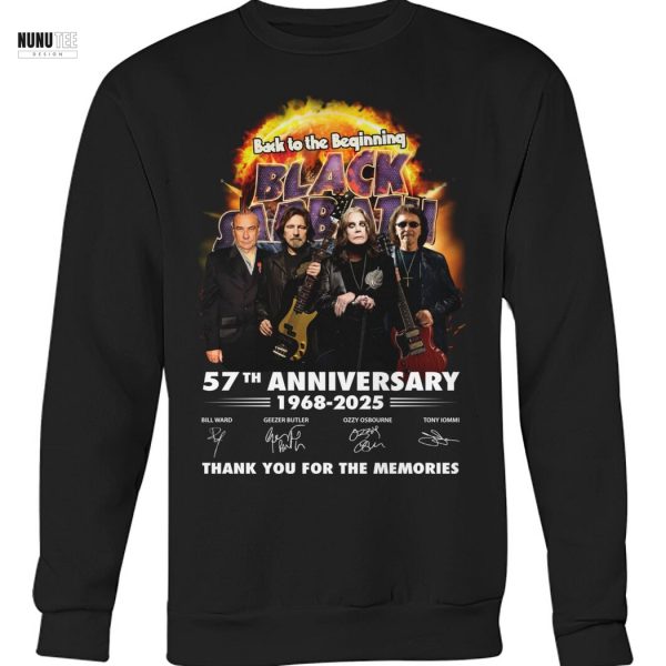 Black Sabbath Back To The Beginning 57th Anniversary 1968-2025 Signature Thank You For The Memories Unisex T-Shirt